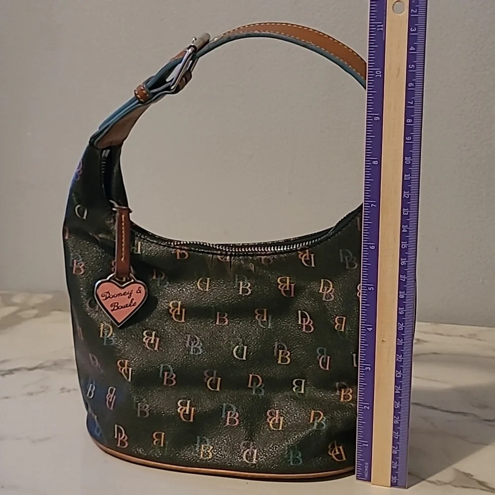 Vintage Dooney & Bourke Rainbow Monogram Logo Mini Hobo Bucket Bag Purse Y2K - Picture 14 of 16